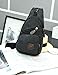 Canvas Chest Pack Crossbody Casual Sling Shoulder Bag(502) (black)