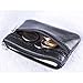 DukeTea Small Leather Zipper Change Purse Coin Wallet with Keychain Black
