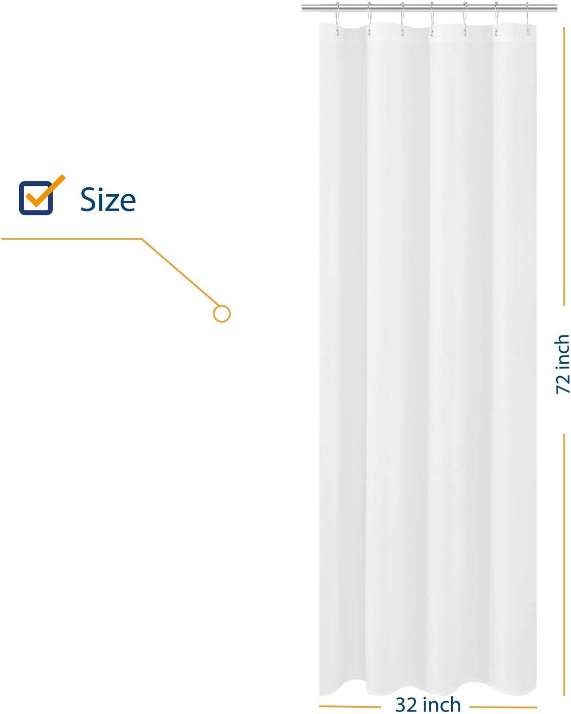 Amazon Com N Y Home Small Stall Shower Curtain Liner Fabric 32 X