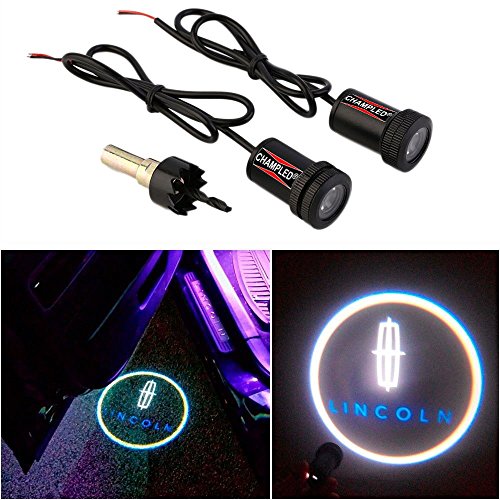 CHAMPLED® For LINCOLN Car Auto Laser Projector Logo Illuminated Emblem Under Door Step courtesy
