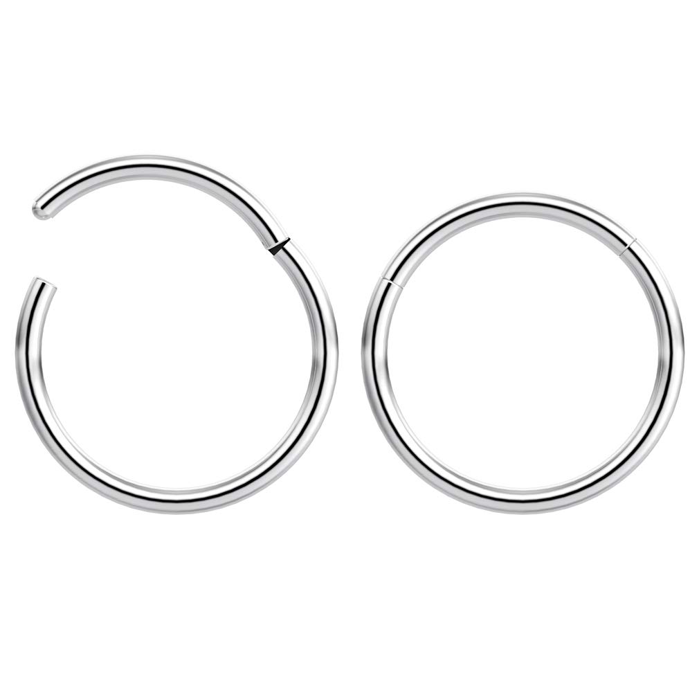 Bling PiercingHinged Clicker Captive Bead Ring - Helix Earring Nose Hoop Rook Cartilage Tragus Lip Septum Forward Eyebrow Ear Lobe Nostril Rings Seamless Surgical Steel