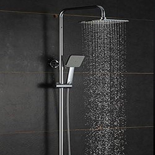 Rainfall Shower Head - QUALwares 12 Inch Square Large Rain Shower Head with 30 Water Outlets Handwasher - Chrome
