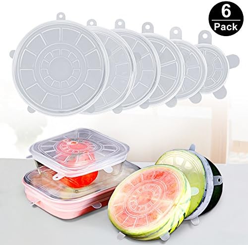 Insta Lids 6 Pcs,Topist Silicone Stretch Lids, Silicone Lids Food And Bowl Covers,6-pack Of Various Sizes