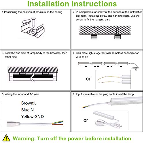 5 Hykolity+Integrated+Flushmount+Linkable+Electric