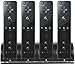 GPCT [Nintendo Wii] Remote 4 Charger Charging Dock W/ 4 Rechargeable Batteries & Docking Station. [LED Charge Indicator] for Wii / Wii U Remote Controller [BLACK]