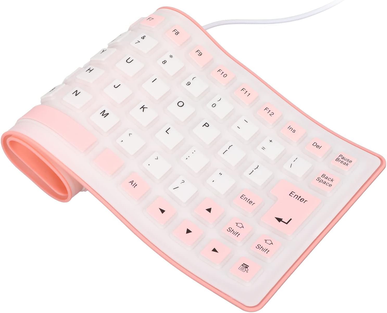Atzuofan USB Wired Silicone Keyboard, Portable