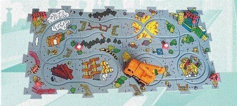 Puzzle Track Vehicle Set Construction Shovel -- Battery Operated