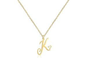 SERYNOW Gold Heart Initial Necklaces for Girls, Minimalist Initial Heart Necklaces for women, Dainty Alphabet Letter Pendant Necklaces Gift for Teen Girl Gifts Jewelry
