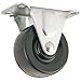 Heavy Duty Rubber Caster Wheel with Rigid Non-Swivel Top Plate - 2-Inch - 125 lb. Load Capacity