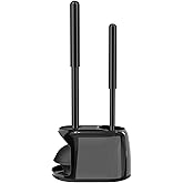 SetSail Toilet Brush and Plunger Set, Semi-Hidden Toilet Plungers, Black | Heavy Duty Toilet Bowl Brush and Holder for Bathroom Toilet Plunger and Brush Set for Deeply Cleaning