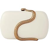 RomanticDesign Women Unique PU Leather Evening Clutch Chic Snake Pattern Decor Purse Party Banquet Wedding Handbag