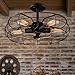 Electro_BP Vintage Style Barn Metal Art Semi Flush Mount Ceiling Light Max 300W With 5 Lights Painted Finish