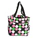 Polka Dot Travel Tote Bag, Black with Multi-color Dots