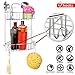 HASKO accessories - Suction Cup Corner Shower Caddy | 304 Stainless Steel Polished Chrome Shelf 2 Tier Basket Holder for Bathroom and kitchen