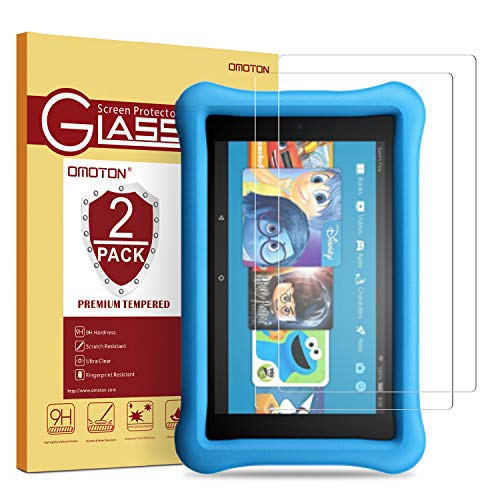 [2 Pack] OMOTON Tempered Glass Screen Protector for All-New Fire HD 8 / Fire HD 8 Kids Edition Screen Protector (2018/2017 Release)