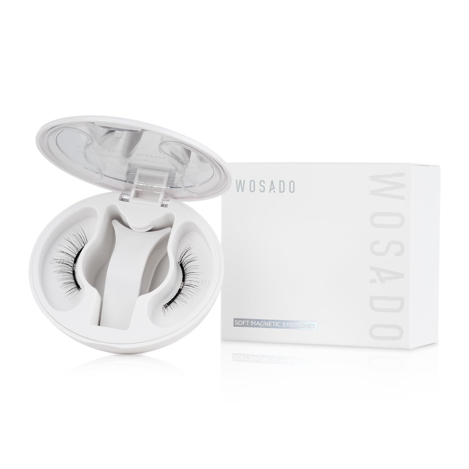 Photo 1 of ***FACTORY SEALED***WOSADO Soft Magnetic Eyelashes Kit with Applicator, [Silky Black II] 21.5mm Reusable Glue-free Wispy Magnetic Lashes, Cruelty-free False Lashes, Waterproof, Lightweight, Suit for Heavy Makeup