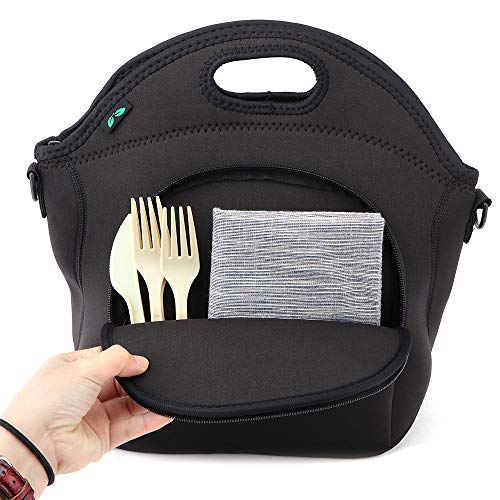 Neoprene Lunch Box Insulated Lunch Bag Tote with Strap Zipper Pocket for Work Picnic by F40C4TMP (N2)
