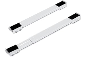 Lilithye Heavy Duty Appliance Rollers Pair Move Tools Expandable Adjustable Steel Appliance Trolley Furniture Mover for Washer Dryer Refrigerator (White)