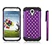 Leegoal(TM) Purple Deluxe Xshield Hybrid Gel Rhinestone Bling Case Cover for Samsung Galaxy S4 i9500+ Pen Stylus