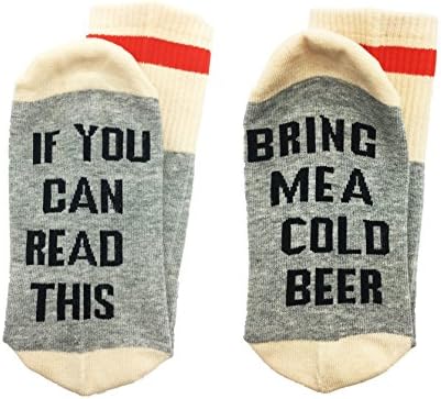 ALNDA Christmas IF You Can Read This PLEASE Bring Me A Glass Of Wine Beer Coffee Unisex Socks