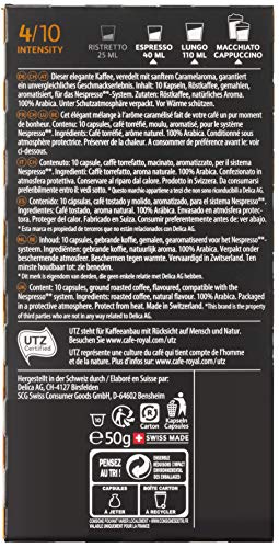 Café Royal Caramel Flavoured Edition, 100 Nespresso kompatible Kapseln, 10er Pack (10 x 10 Kaffeekapseln) – Bild 3