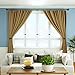KAMANINA 1 Inch Curtain Rod Telescoping Single Drapery Rod 72 to 144 Inches (6-12 Feet), Bronze Heavy Duty Curtain Rods for Windows, Round Finials