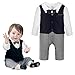 Baby Boys Jumpsuit Romper & Vest & Bowtie 3 Pieces Clothes Gentleman Tuxedo Suit