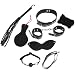 W&B Lion Black/Red/Pink PU Leather Fetish Bondage Kit Restraint Bedroom Fun Adult Sex Toy Set for Lover Couple Women (8pcs Black)