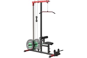SPART LAT Power Cable Machine, Adjustable LAT Pull Down and LAT Row Cable Machine with High and Low Pulley Stations, Heavy Duty Upper Body Back Exercise Weight Machine Home Gym Equipment