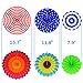 Fiesta party Hanging Paper Fans Set- Colorful Mexican Round Wheel Disc Lanterns for Events,Wedding Birthday Carnival Home Decorations (Set of 12)