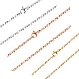 2MM/2.5MM Stainless Steel Rolo Cable Chain Women men Link Necklace 16-36 Inch Unisex