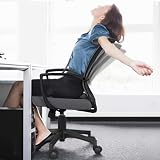 Yaheetech Dark Grey Ergonomic Office Chair Mid-Back Mesh Lumbar Support view 6