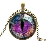 Buytra(TM) Vintage Dragon Cat Eye Glass Cabochon Pendant Necklace
