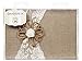 Darice David Tutera Burlap and Lace Guest Book – Natural Burlap Embellished with Cream Lace and Jute Flower – Gilded Pages – Adds Rustic Charm to Wedding or Event – Cream Interior Pages, 9” x 6-1/2”