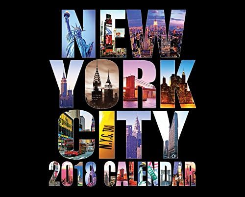 2018 Medium Color New York City 20 Month Calendar NYC Color Photos NY Landmarks Calendar - 11" X 9"