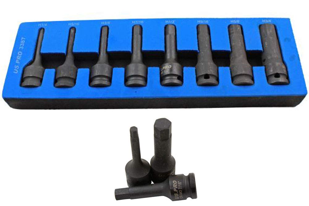 Grehge SAE/Imperial AF Hex/Allen Key Impact Bit Set 78mm 3387