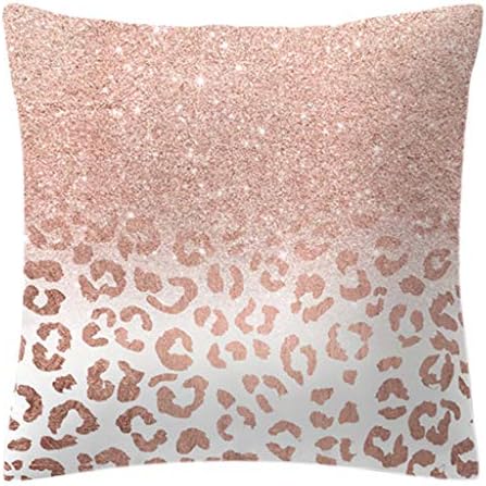 CUIGU Pillow Case Rose Gold Geometric Pineapple Glitter Cushion Cover One Side Printed, 45X45CM
