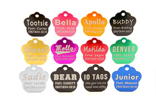 Laser Etched Aluminum Pet ID Tag for Dog & Cat Tag Engraved and Personalized - Thumbnail 2