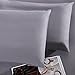 Pollymaid Linens Pillow Case Set - 100 Percent Ultra Soft Double Sided Brushed Microfiber, 2 Pieces, Flap End Enclosure (Standard Size Pillowcases, Gray)