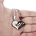 FIBO STEEL 2 Pcs Stainless Steel Couple Necklace for Men Women Heart Puzzle 22 inches