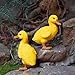 Brave Tour Resin Crafts Realistic Mini Yellow Duck Chicken Figure, Landscape Animal Ornaments, Garden & Yard Decoration, Outdoor Statue (Yellow Duck)