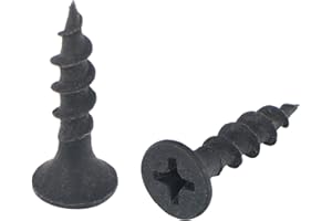 Jigreat #8 x 3/4" Drywall Screws 100pcs Black Phosphate Coated Flat Bugle Head Phillips Drive Fast Coarse Thread Screw for Wood Sheetrock Studs Gypsum Board Drywall