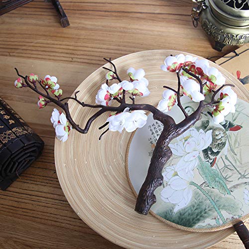Alisy Plum Blossom Artificial Flowers, Silk Fake Flowers Floral for Home Bridal Wedding Bouquet Party Decor