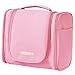 LYCEEM 3 Space Large Travel Toiletry Bag for Men & Women Pink - Hanging Toiletries Kit for Makeup, Cosmetic, Shaving, Travel Accessories