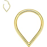 VOJO G23 Titanium Teardrop Septum Ring Daith Piercing Earrings Jewelry Tragus Helix Nose Rings for Women