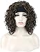 Kalyss Women's Short Curly Medium Brown Synthetic Hair Wig with Black Headband Wigs