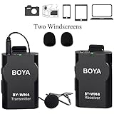 BOYA 3.5mm Lavalier Wireless Microphone Mic with Real-time Monitor for IOS Smartphone iPad Tablet DSLR Camera Sony RX0 Camcorder Audio Recorder PC Audio/Video (2 Foam Protectors Included)