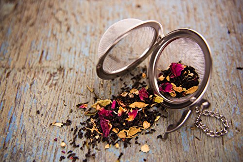 HIC Loose Leaf Tea Infuser Strainer and Herbal Infuser, 18/8 Stainless Steel, Mesh Tea Ball, 2.5-Inch