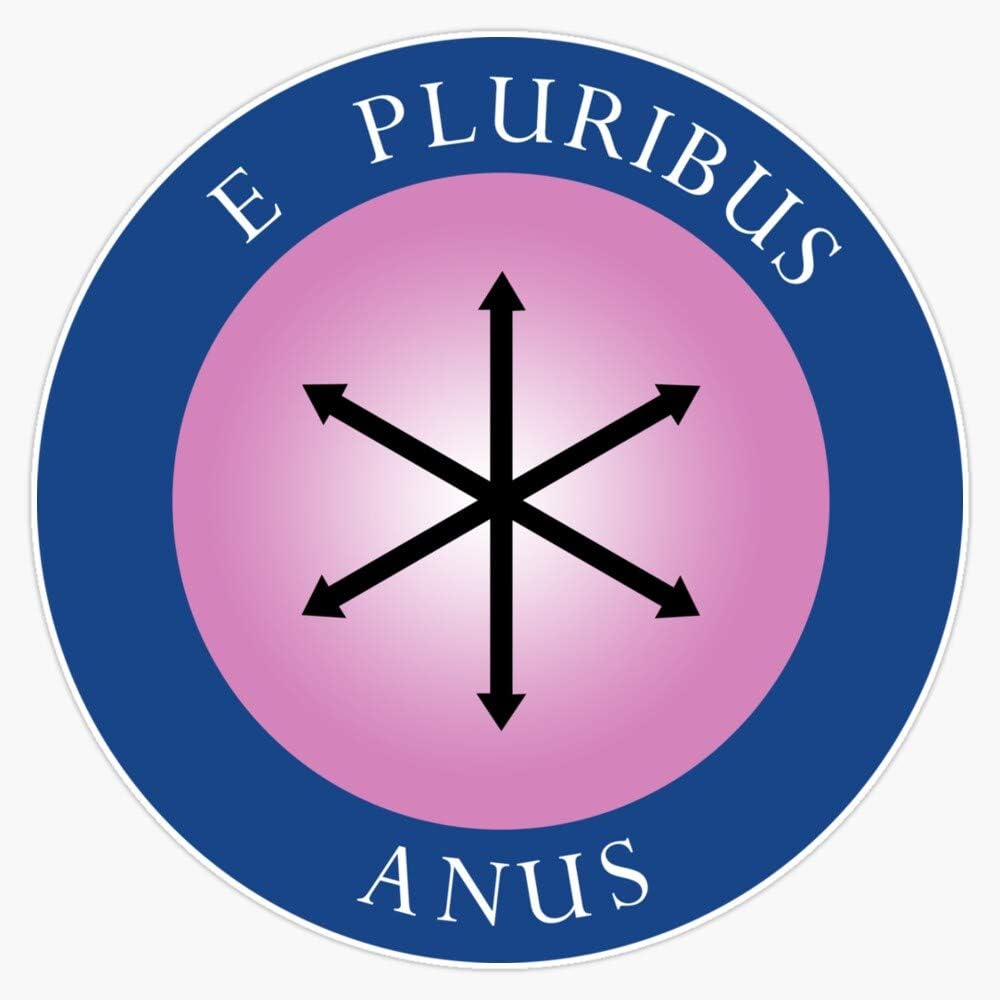 GenericGeneric E Pluribus Anus - Greendale Community College Flag Sticker Decal Bumper Sticker 5 inches