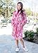 Burklett Women's Hooded Printed Flannel Fleece Bathrobe Robe w/Side Pockets,Donuts,Short